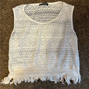 NWOT White Lace Cropped Tank